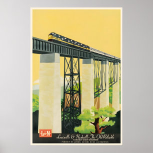 Arte de cartel de tren Locomotora Viajes Impresión