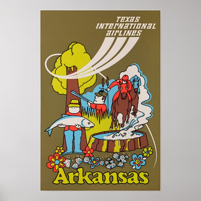 Arte de cartel de viaje de Arkansas  (Frente)