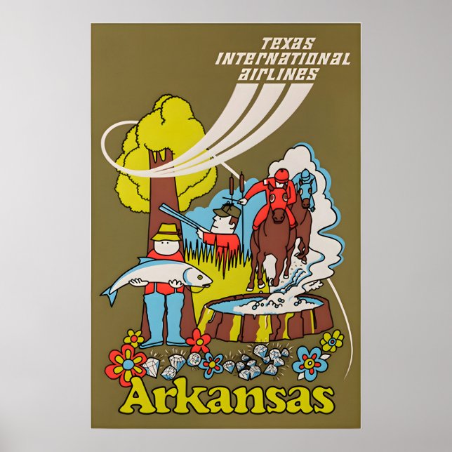 Arte de cartel de viaje de Arkansas (Frente)