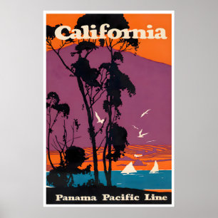 Arte de cartel de viaje de crucero de California