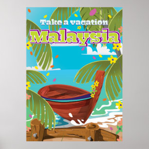 Arte de cartel de viaje de dibujos animados de Mal