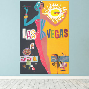 Arte de cartel de viaje de juego de Las Vegas anti