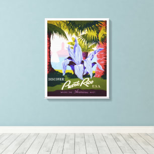 Arte de cartel de viaje vintage, ¡Descubre Puerto 