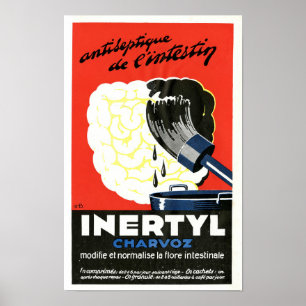 Arte de cartel médico francés vintage Inertyl Char