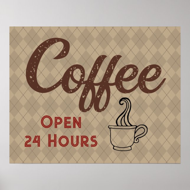 Arte de cartel retro de cafetería (Frente)
