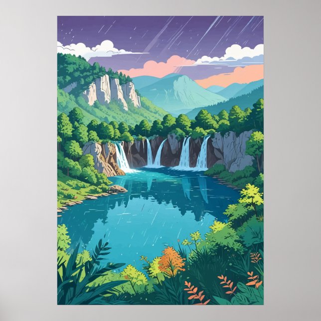 Arte de Cascada de Lagos de Plitvice (Frente)