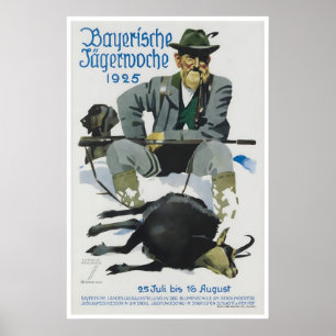 Arte de caza alemán vintage cartel deportivo pared