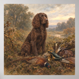 Arte de caza con Wachtelhund, Spaniel alemán