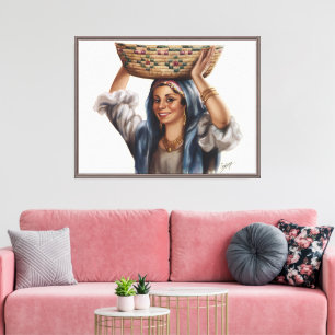 Arte de Cesta de Mujer Egipcia