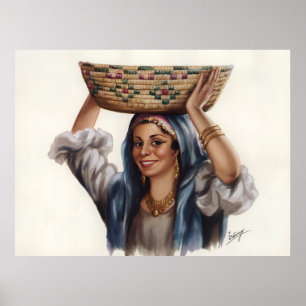 Arte de Cesta de Mujer Egipcia