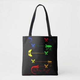Arte de Chameleon, Bolsa de Tote Rainbow Chameleon