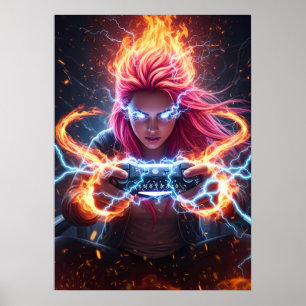 Arte de Chica Gamer Maga Elemental