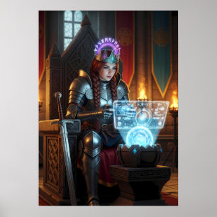Arte de chica jugadora princesa guerrera de fantas