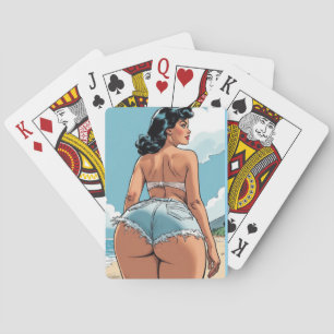 Arte de chica retro con trasero grande cartas de p
