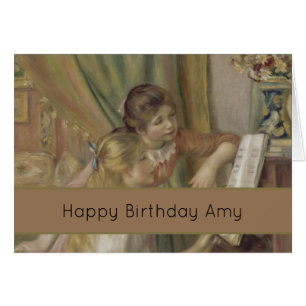 Arte de chicas al piano impresionista francés vint