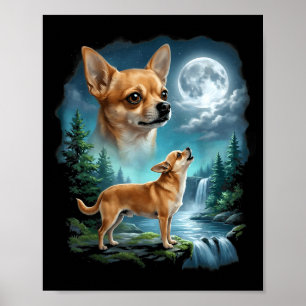 arte de Chihuahua noche iluminada por la luna aull