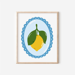 Arte de Chinoiserie Limón y Marco Oval Coquette