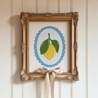 Arte de Chinoiserie Limón y Marco Oval Coquette