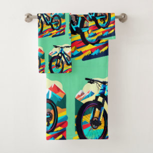 Arte de ciclismo de montaña cuesta abajo