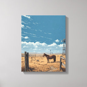 Arte de cielo azul de caballo de cerca occidental