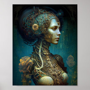 Arte de ciencia ficción de Cyborg Woman Fantasy