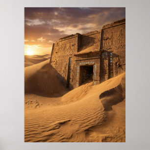 Arte de ciencia ficción de templo antiguo en el de