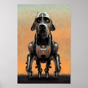 Arte de ciencia ficción Retrato de un perro robo