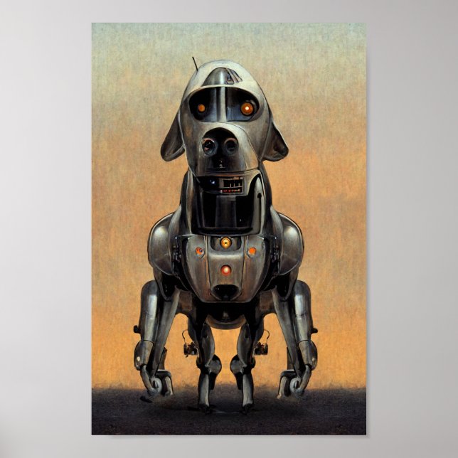 Arte de ciencia ficción | Retrato de un perro robo (Frente)