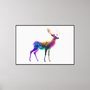 Arte de ciervo neón brillante y lindo