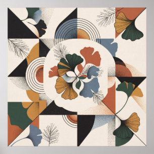 Arte de círculo geométrico Ginkgo de mediados de s