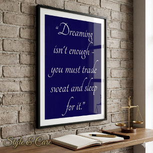 Arte de Cita Personalizada Decorativo Azul Oscuro