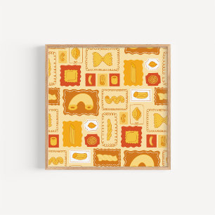 Arte de cocina de fideos de pasta dibujados a mano