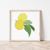 Arte de Cocina Rama de Limón Cítricos Dibujados a 