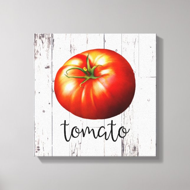Arte de cocina rústica de granja TOMATE Madera Bla (Anverso)