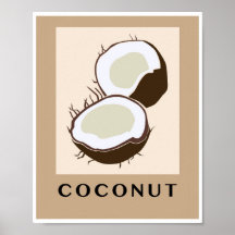 Arte de cocina tropical de coco minimalista