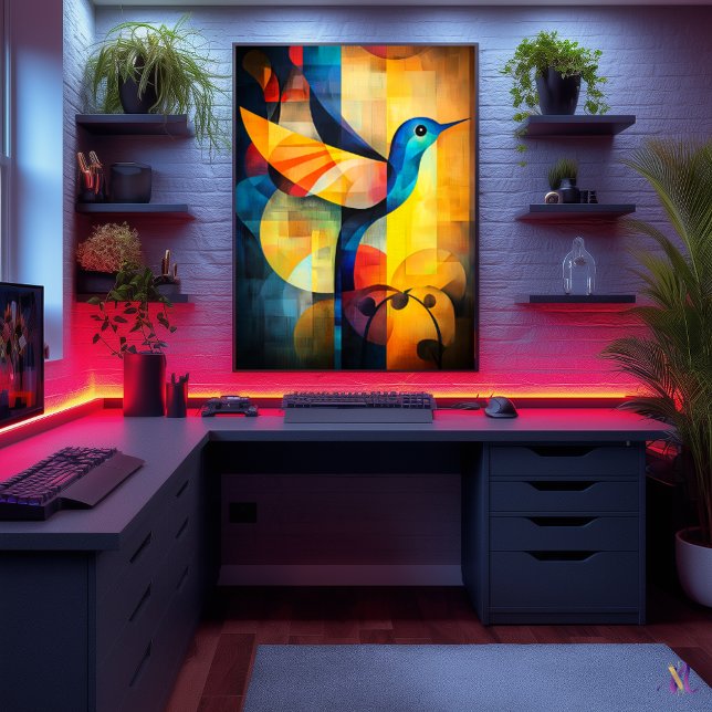 Arte de Colibrí Abstracto - Ave Geométrica (Subido por el creador)