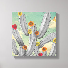 Arte de Collage de Flores de Cactus Espinoso