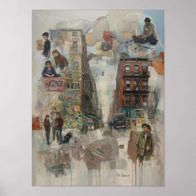 Arte de Collage de Grafiti del Bronx (Frente)