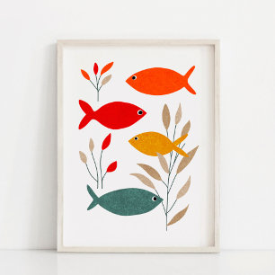 Arte de collage de peces audaz y moderno