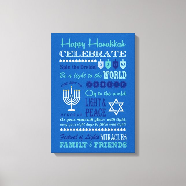Arte de collage de tipografía de Hannukah (Anverso)