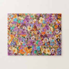 Arte de Collage Floral Desafiante Rompecabezas
