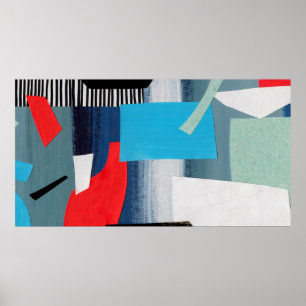 Arte de collage moderno. Medios mixtos sobre lienz