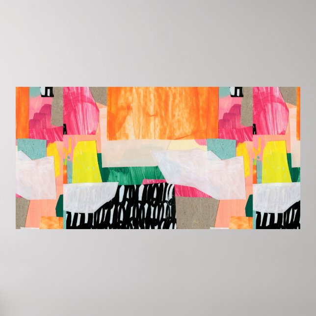 Arte de collage moderno. Técnica mixta sobre lienz (Frente)