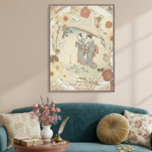 Arte de Collage Ukiyoe Elegante – Belleza Vintage