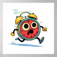 Arte de color plano limpio: reloj de alarma corrie