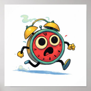 Arte de color plano limpio: reloj de alarma corrie