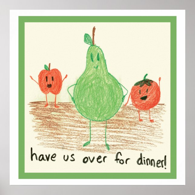 Arte de comida infantil, verde (Frente)