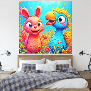 Arte de conejo loro de dibujos animados lindos