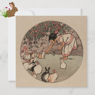 Arte de conejo vintage Cualquier Oportunidad Tarje