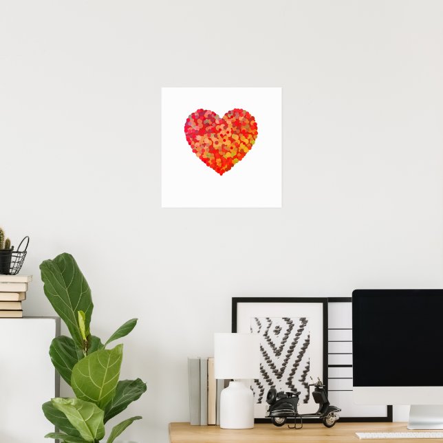 Arte de Confeti de Corazón Abstracto (Oficina en casa)